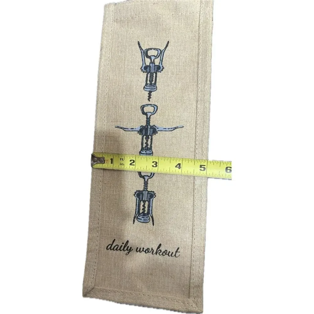 Jute Wine Bottle Daily Workout‎ Corkscrew Gift Bag Christmas Housewarming READ